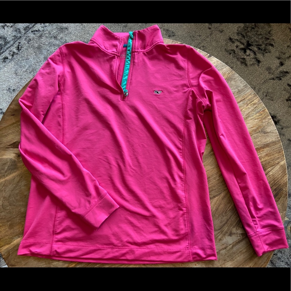 Vineyard Vines Pink 1/4 Zip Pullover Lightweight